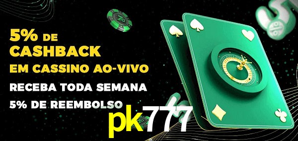 Promoções do cassino ao Vivo pk777